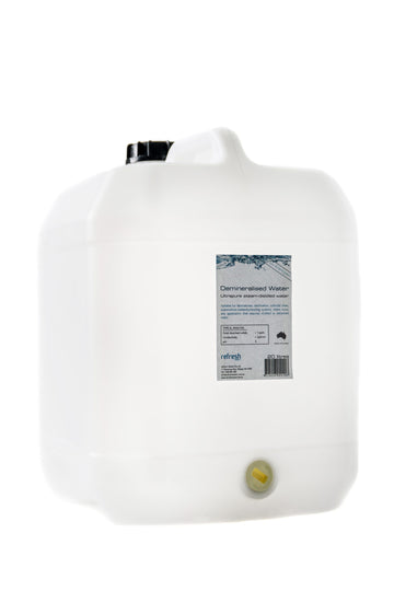Refresh Demineralised Water 20L Ultra Pure Steam Distilled Water - S2192 (Bulky Item Freight Charges Apply)