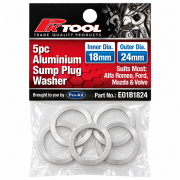 PKTool 5pc 18mm ID Aluminium Sump Washer - E01B1824 (Pickup Only)