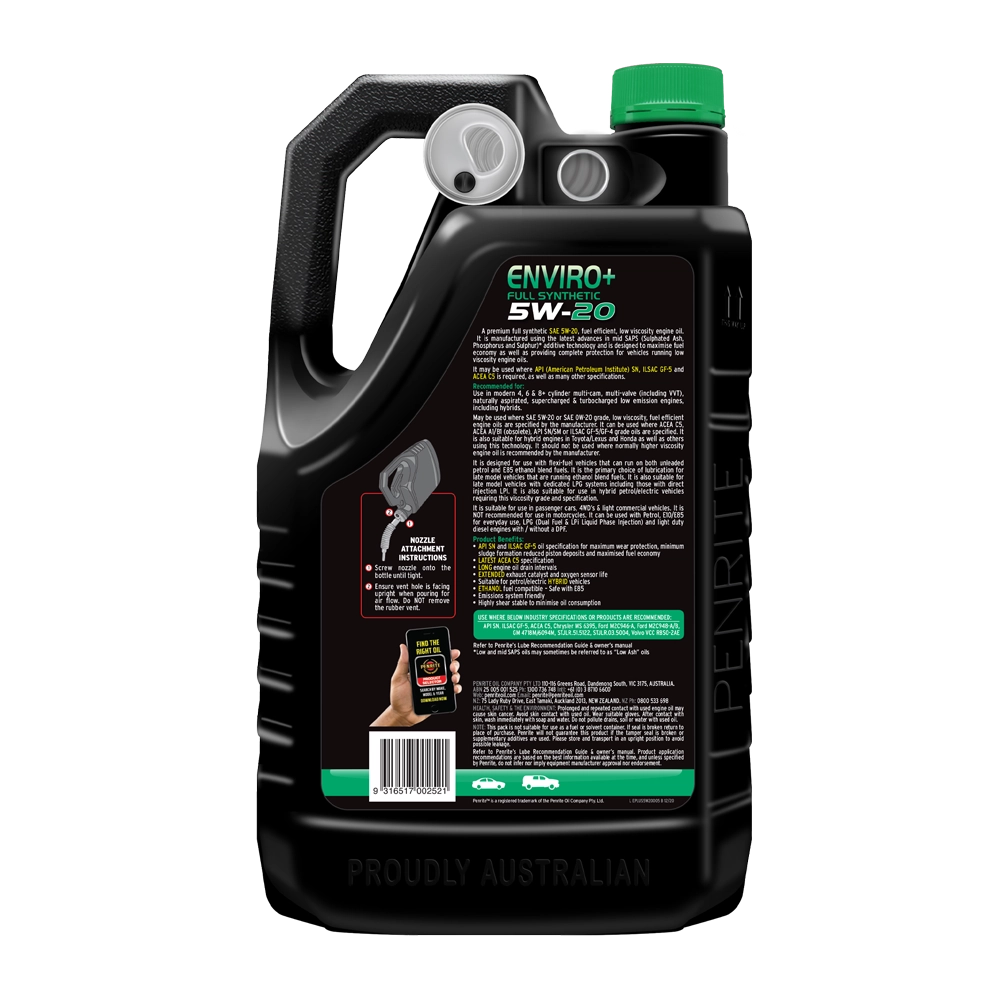 Penrite Enviro+ 5W-20 Full Synthetic 20L - EPLUS5W20020 (Pickup Only)