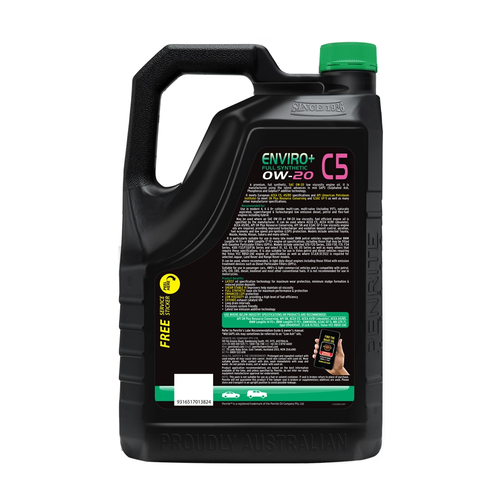Penrite Enviro+ C5 0W-20 Full Synthetic 20L - EPLUSC5020 (Pickup Only)