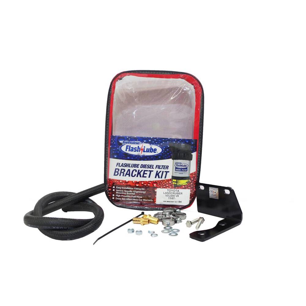 Flashlube Diesel Filter Bracket Kit to suit Toyota Landcruiser V8 200 70 series - FLBKT04