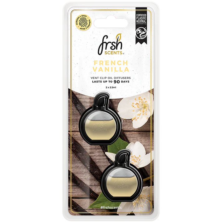 Frsh 2Pk Mini Oil Diffusers French Vanilla 2.5ml - FR9880