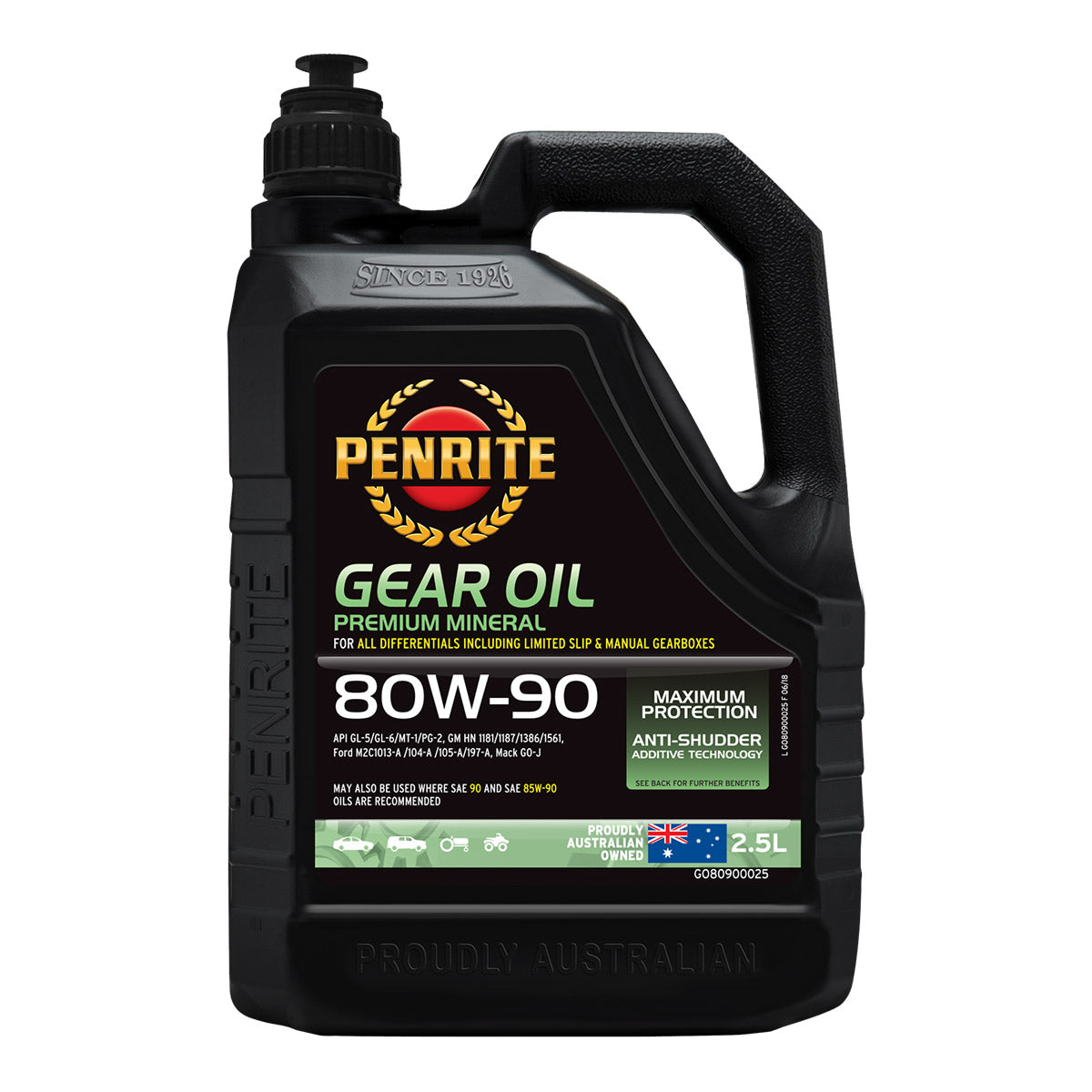 Penrite Premium Mineral 80W-90 Gear Oil - 2L - GO80900025 (Pickup Only)