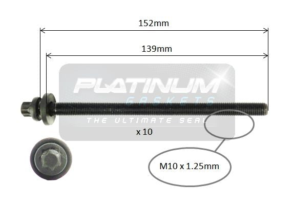 Platinum Cylinder Head Bolt Set - HBS0116
