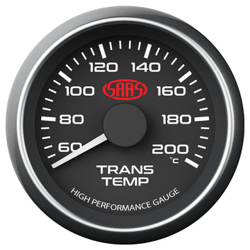SAAS SG-TT52B Muscle Series - Trans Oil Temp Gauge 60°-200° 52mm Black