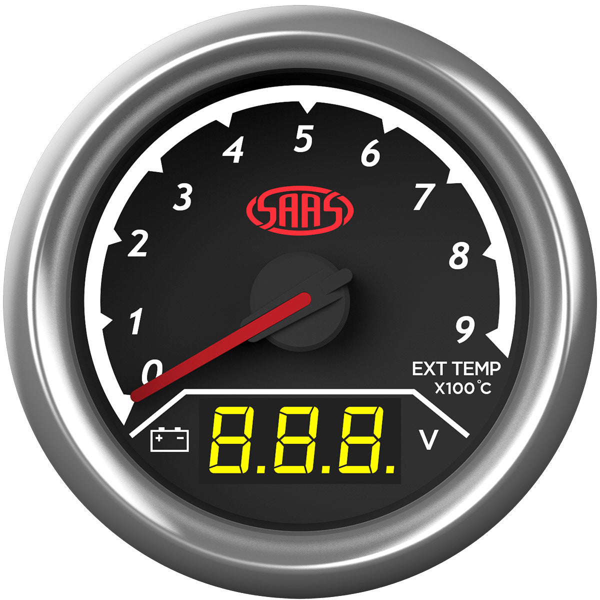 SAAS SG614050 Trax Series Dual Gauge - Exhaust Temp 0-900deg/Volt 8V-18V Analogue/Digital