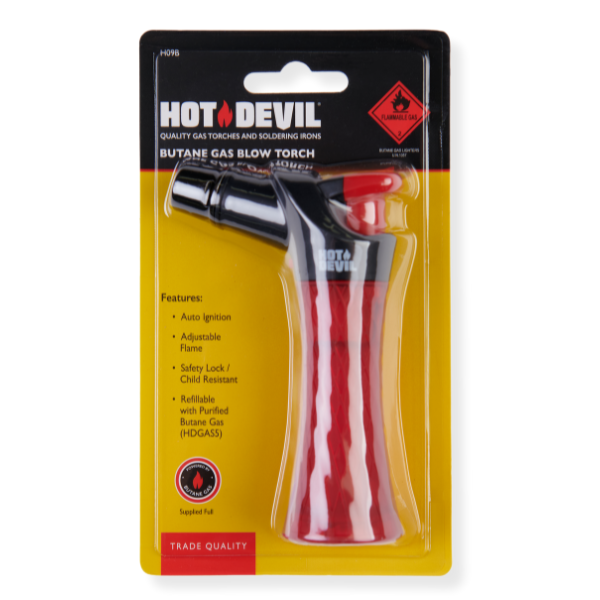 Hot Devil Butane Gas Blow Torch (Assorted Colours) - H09B (Pickup Only)