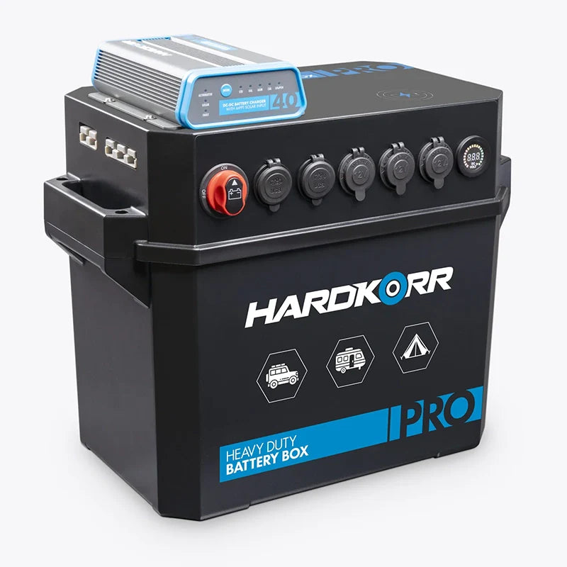 Hardkorr Heavy Duty Battery Box Pro with 40Amp DC-DC Charger - HKPCHGBOX2DC (Pickup Only)
