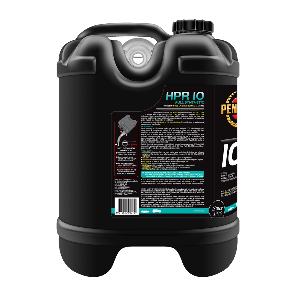 Penrite HPR 10 10W-50 Full Synthetic 20L - HPR10020 (Pickup Only)
