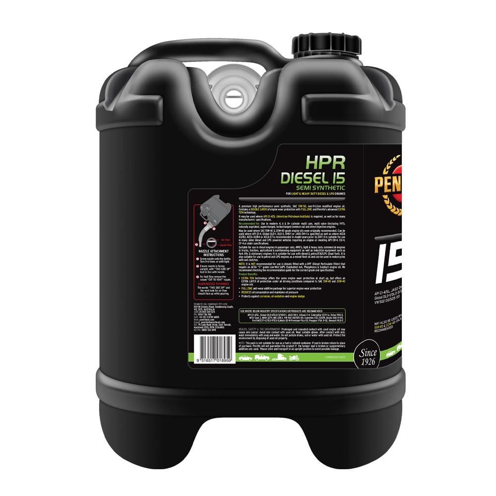 Penrite HPR Diesel 15 15W-50 Semi Synthetic 20L - HPRD15020 (Pickup Only)