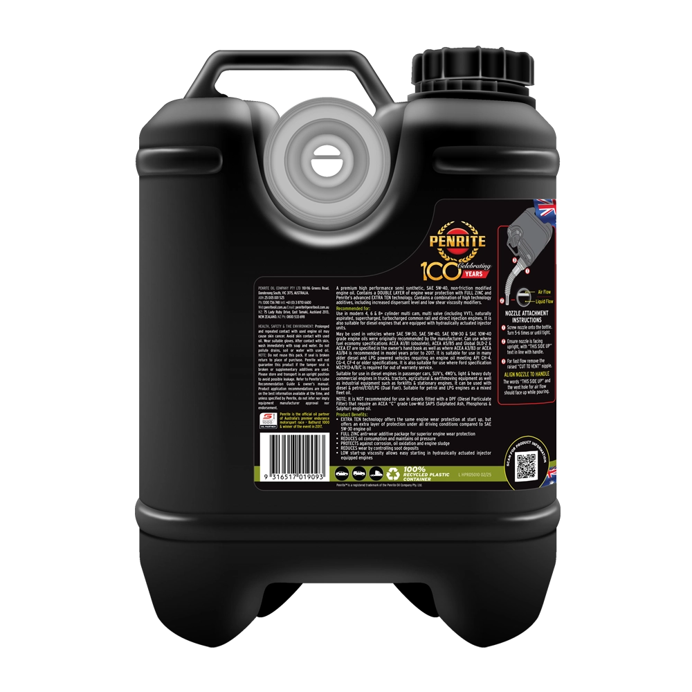 Penrite HPR Diesel 5 5W-40 Semi Synthetic 20L - HPRD5020 (Pickup Only)