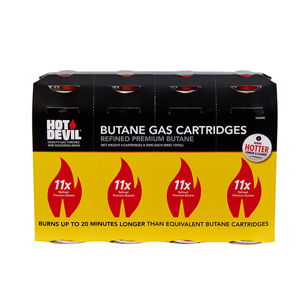 Hot Devil Butane Gas Cartridge 4 Pack - HD200C (Pickup Only)