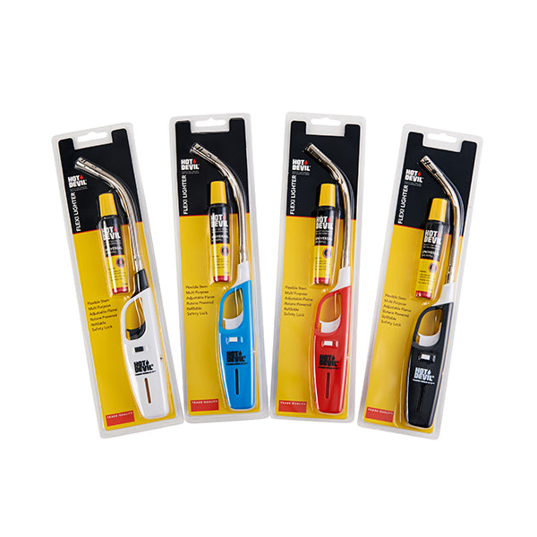 Hot Devil Gas Lighter with 18ml Gas Refill (Assorted Colours) - HDFL (Pickup Only)