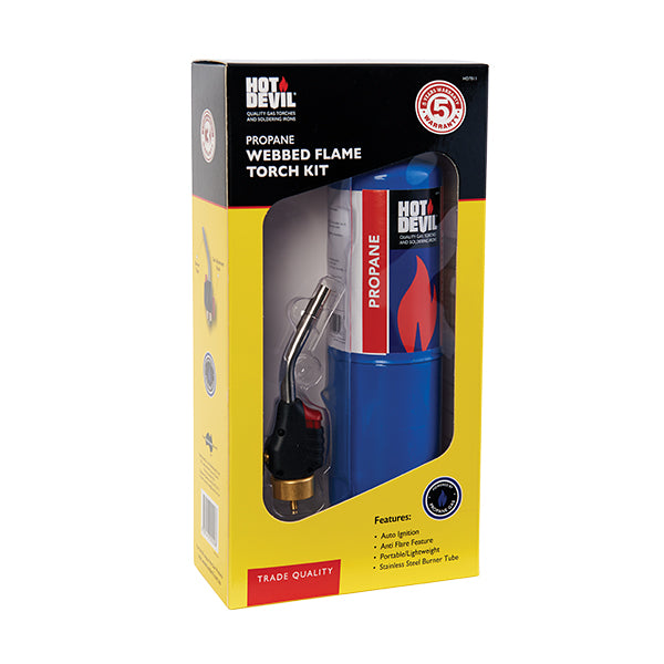 Devil Led Torch Hot Devil Anti-Flare Webbed Flame Blow Torch Kit with Piezo Ignition ...