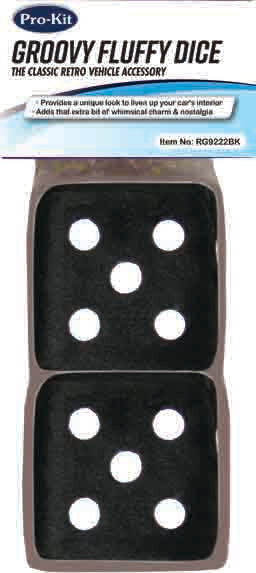 Pro-Kit Fluffy Dice - Black - RG9222BK