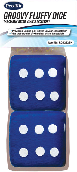Pro-Kit Fluffy Dice - Blue - RG9222BL