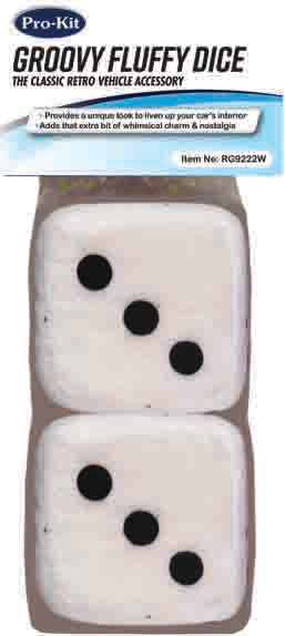 Pro-Kit Fluffy Dice - White - RG9222W