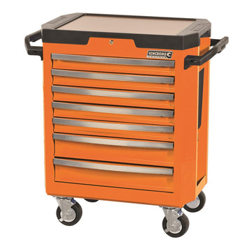 Kincrome Contour 7 Drawer Rollcab Tool Trolley - Orange - K7747O (Bulky Item, Freight Charges Apply)