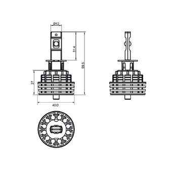 LED Autolamps H3-5000LM LED H3 Headlight Kit - Single Beam
