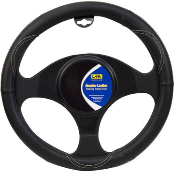 Ilana Steering Wheel Cover Leather Grip Black - 22/LEASWCBLA (Pickup Only)