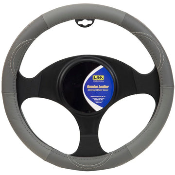 Ilana Steering Wheel Cover Leather Grip Grey - 22/LEASWCGRE (Pickup Only)