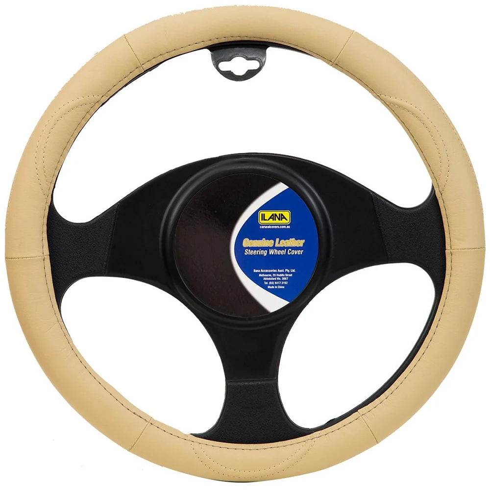 Ilana Steering Wheel Cover Leather Grip Mocha - 22/LEASWCMOC (Pickup Only)