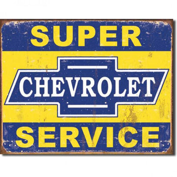 Super Chevrolet Service Weathered Metal Sign 41cm x 32cm - MSI1355