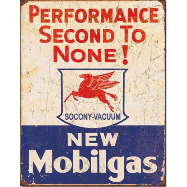 New Mobilgas Performance 2nd To None Metal Sign Reproduction 32cm x 41cm - MSI1725