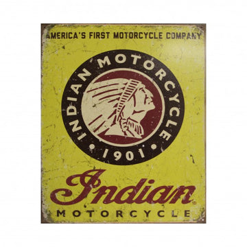 Indian Motorcycles Since 1901 Americas First Motorcycle Metal Sign 32cm x 41cm - MSI1934