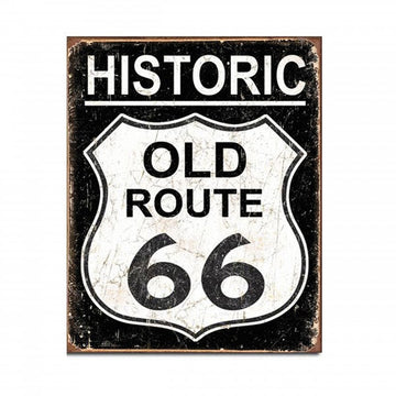 Historic Old Route 66 Metal Sign Reproduction 32cm x 41cm - MSI1938