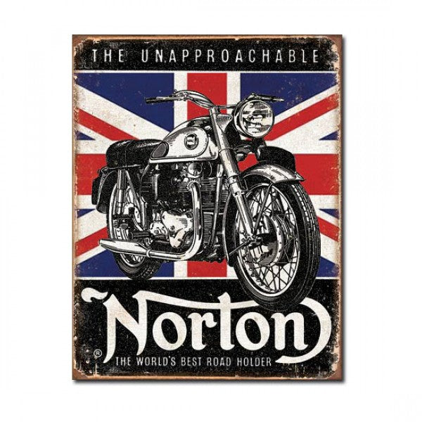 Norton The Worlds Best Road Holder Metal Sign Reproduction 32cm x 41cm - MSI1953