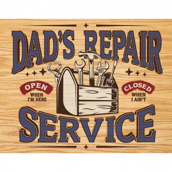Dads Repair Service Metal Sign Reproduction 41cm x 32cm - MSI2268