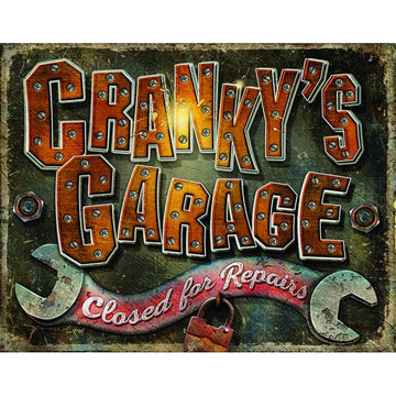 Crankys Garage Closed For Repair Metal Sign Reproduction 41cm x 32cm - MSI2379