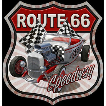 Route 66 Speedway Metal Sign Reproduction 41cm x 32cm - MSI2421