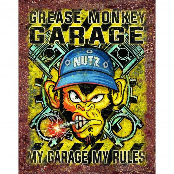 Grease Monkey Garage Metal Sign Reproduction 32cm x 41cm - MSI2473