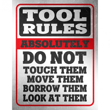 Tool Rules Sign Reproduction 32cm x 41cm - MSI2688
