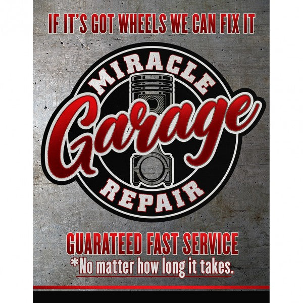 Miracle Garage Metal Sign Reproduction 32cm x 41cm - MSI2710