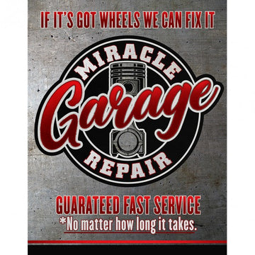 Miracle Garage Metal Sign Reproduction 32cm x 41cm - MSI2710