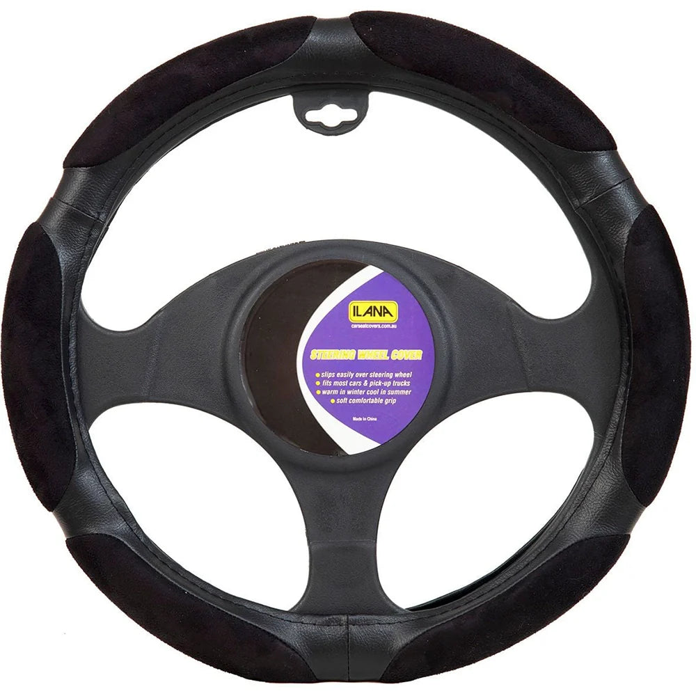 Ilana Steering Wheel Cover Maverick Black - 22/MAVSWCBLA (Pickup Only)