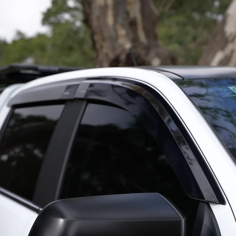 MaxPro Slimline Window Visors (Black) Ford Ranger 2015-6/2022 4 Door - F91F77 (Pickup Only)