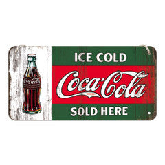 Nostalgic Art Hanging Sign 10 x 20cm Coca-Cola Sold Here 28002 - 5128002