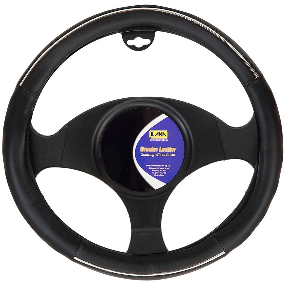Ilana Steering Wheel Cover Modern Leather Black - 22/MODLSWCBLA (Pickup Only)