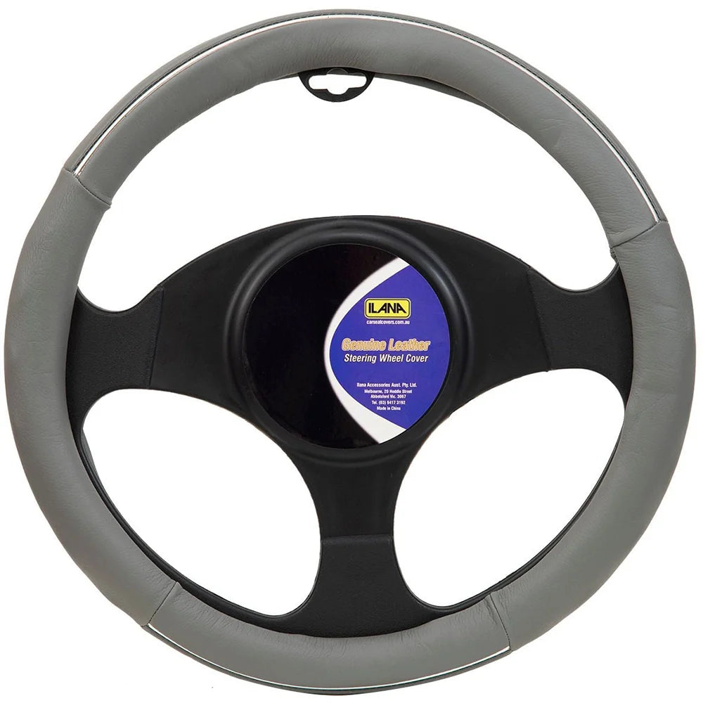 Ilana Steering Wheel Cover Modern Leather Grey - 22/MODLSWCGRE (Pickup Only)