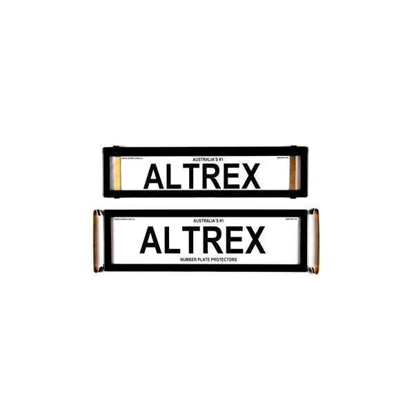 Altrex Superior Premium Black Clear Number Plate Protectors - without Lines - NPP6PC