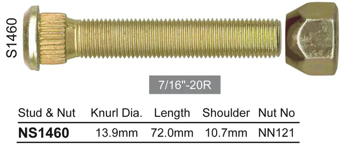 Nice Wheel Stud & Nut Set - NS1460