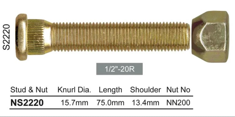 Nice Wheel Stud & Nut Set - NS2220
