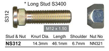 Nice Wheel Stud & Nut Set - NS312
