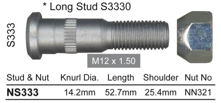 Nice Wheel Stud & Nut Set - NS333