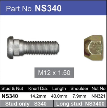 Nice Wheel Stud & Nut Set - NS340