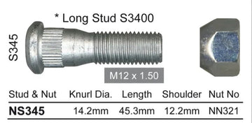 Nice Wheel Stud & Nut Set - NS345